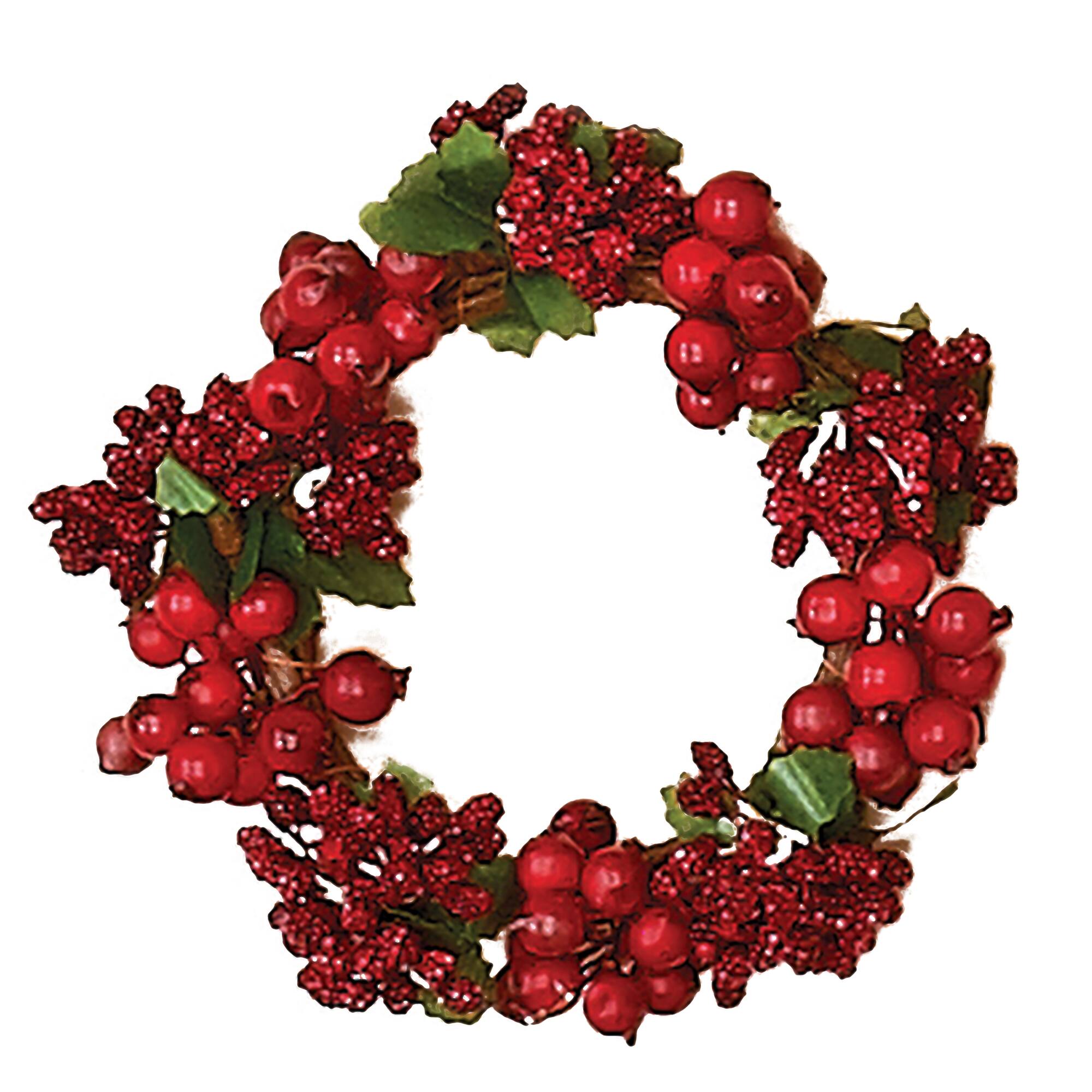 5" Mixed Red Berry Votive Candle Rings, 2ct.